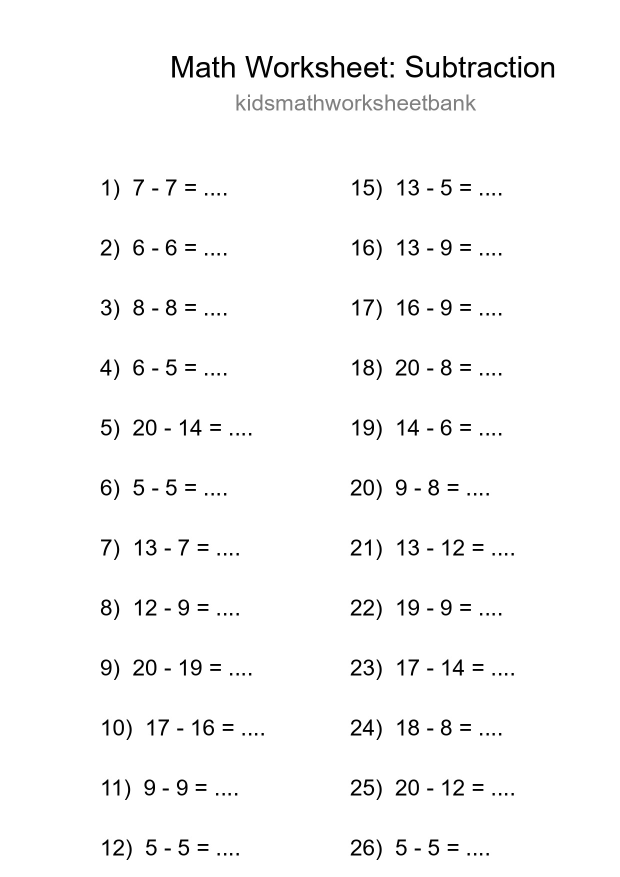 Free 28 Subtraction Math Worksheet For Grade 2 With Answers - Part 217