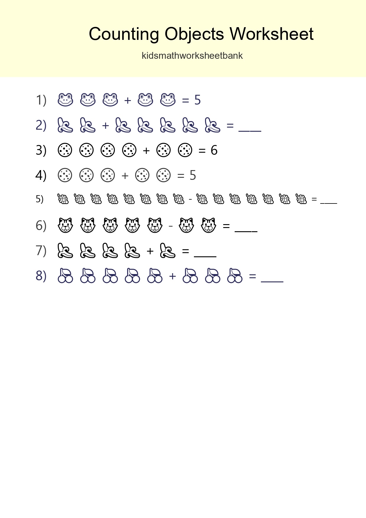 Free Counting Objects Worksheet For Kindergarten Printable - Part 47