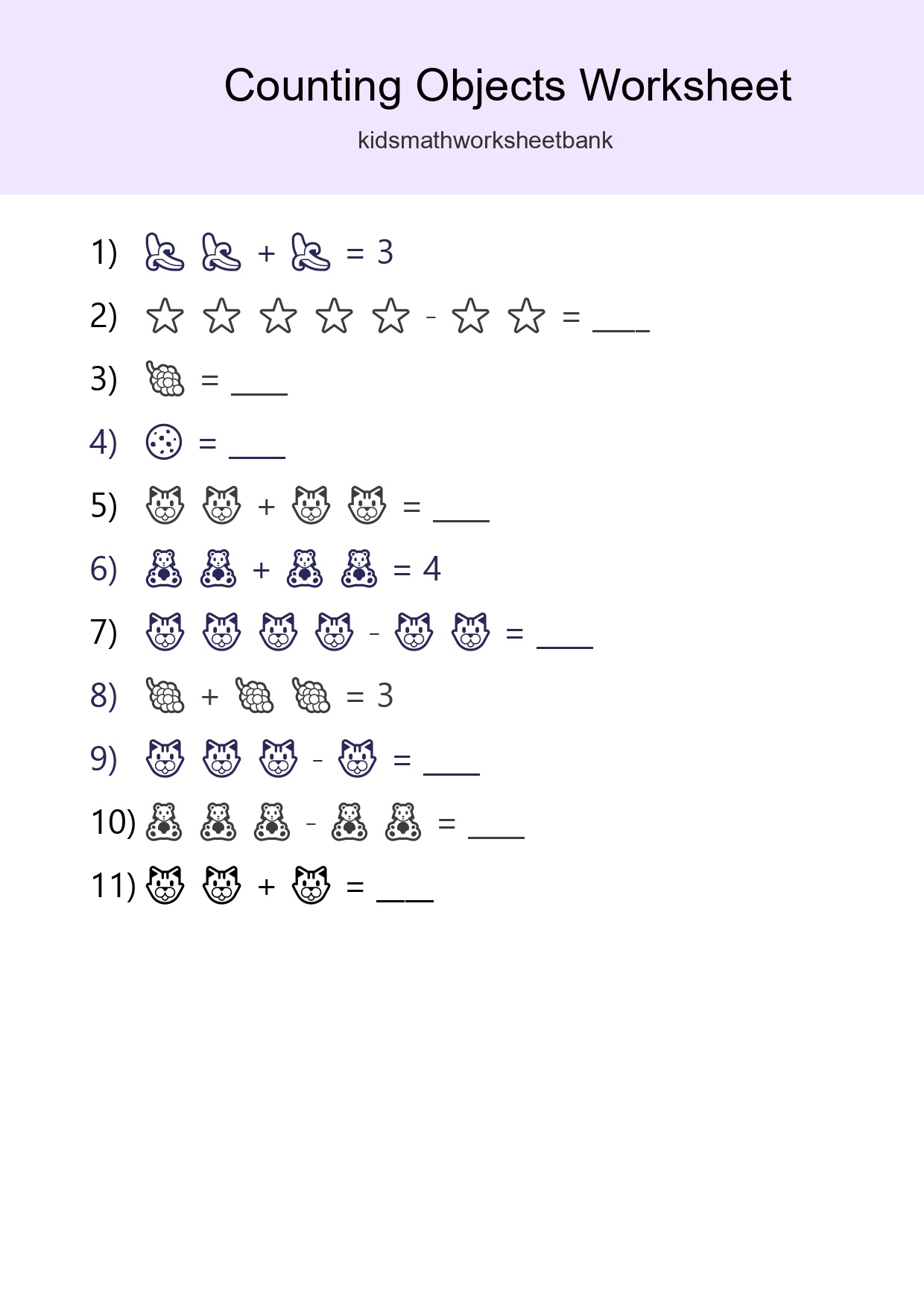 Free Counting Objects Worksheet For Pre-K - Part 14