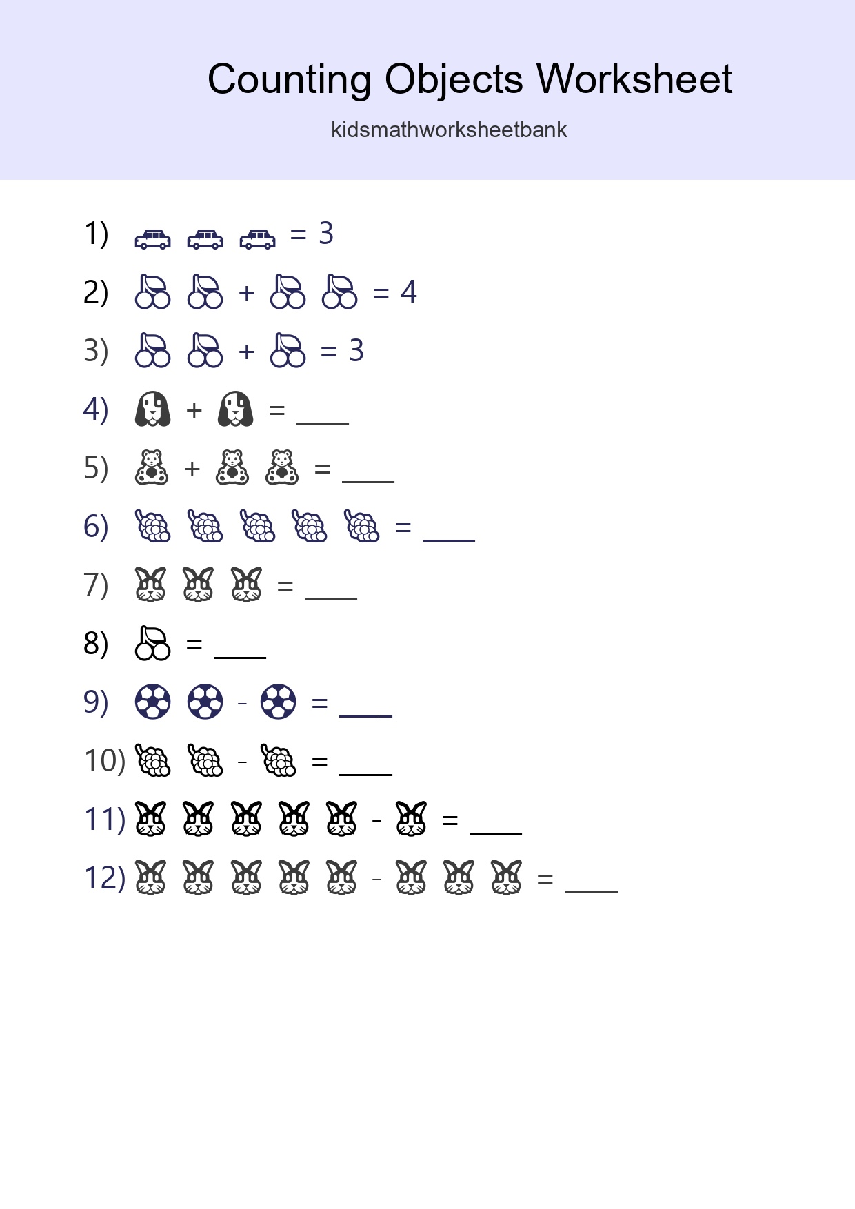 Pre-K Count The Objects Worksheet - Part 36