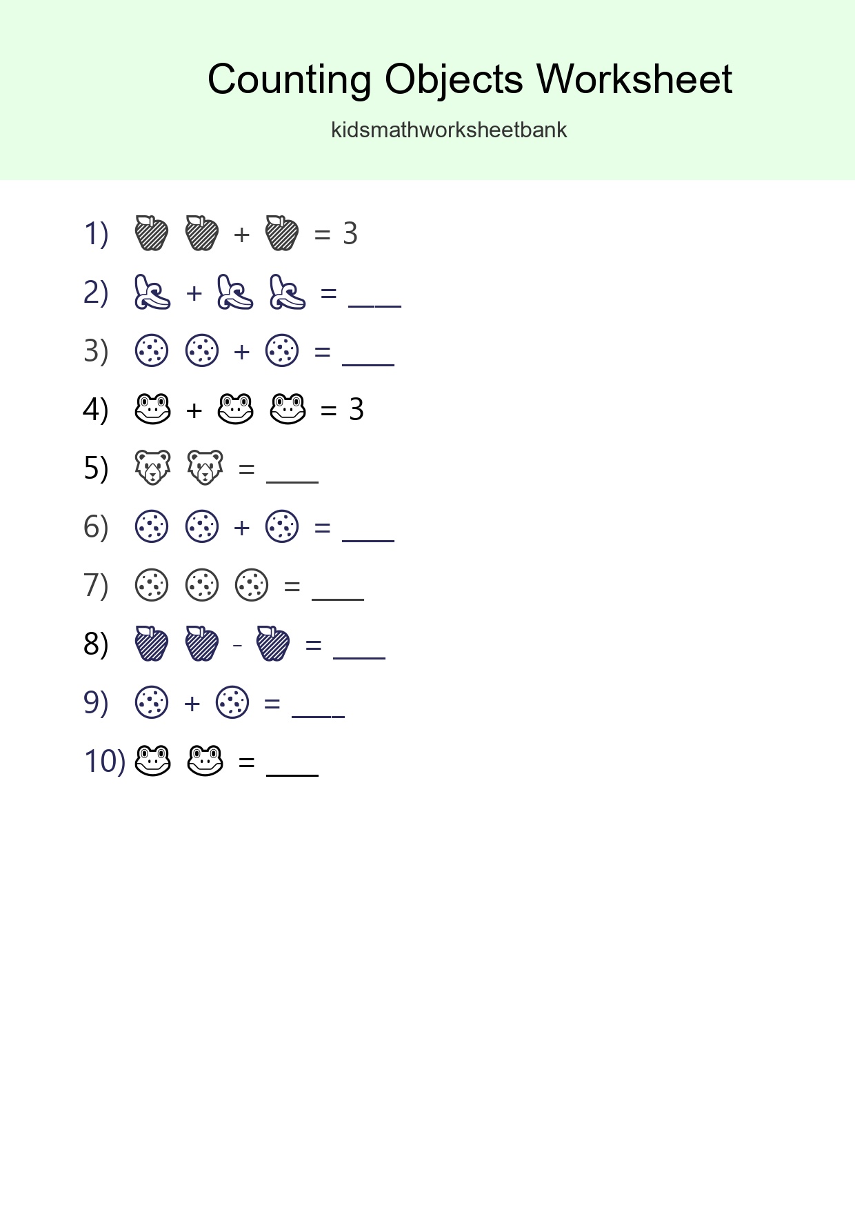 Pre-K Count The Objects Worksheet - Part 80