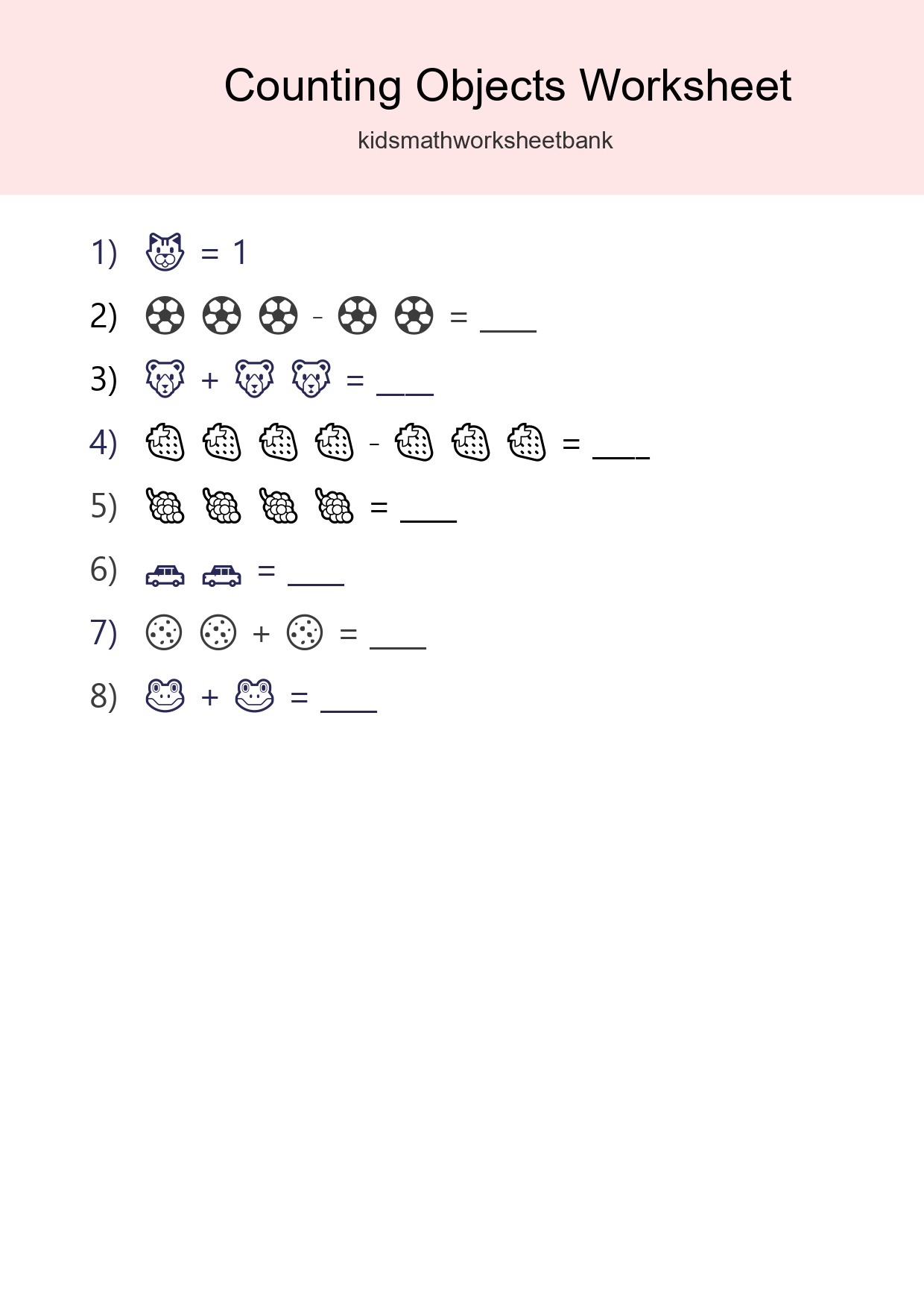 Pre-K Count The Objects Worksheet - Part 91