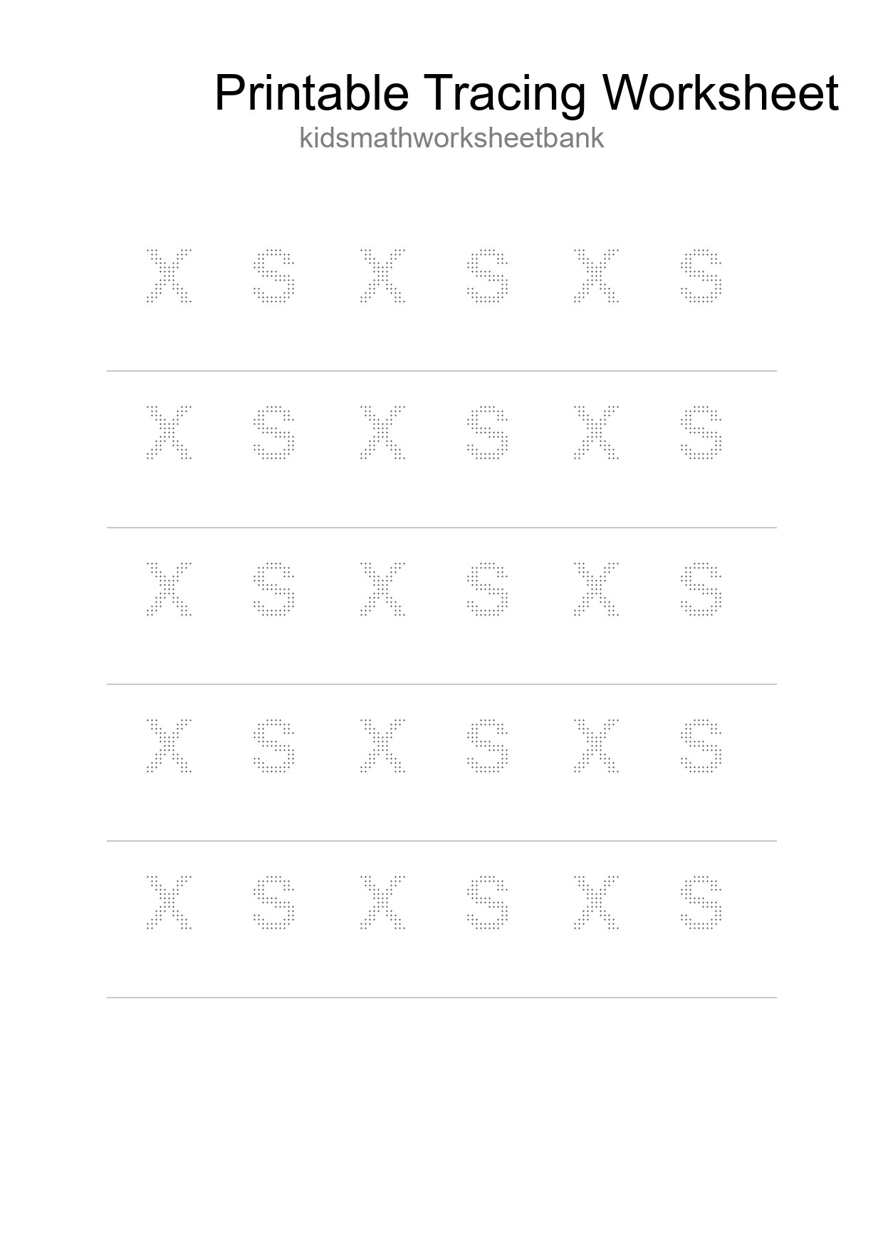 Printable Tracing Worksheet For Kids - Part 208