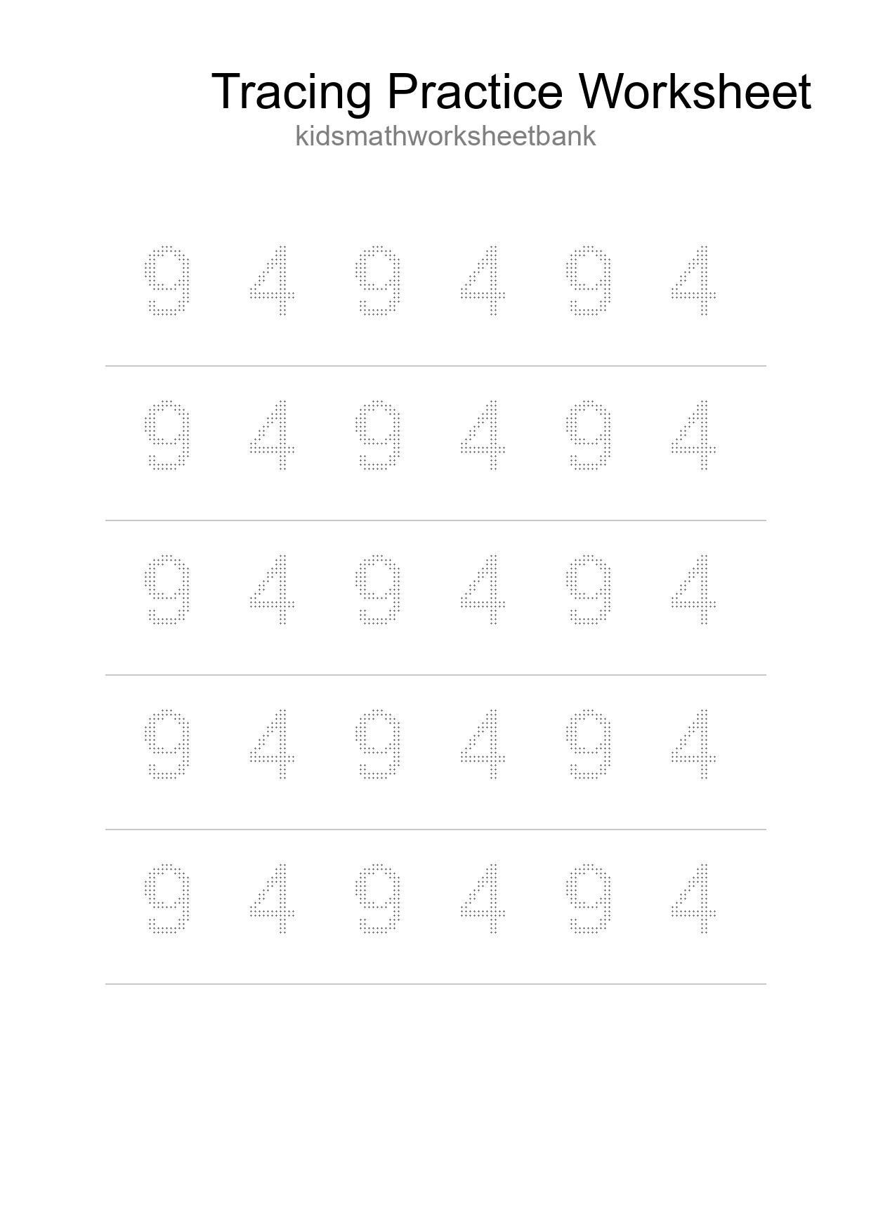 Printable Tracing Worksheet For Kids - Part 54